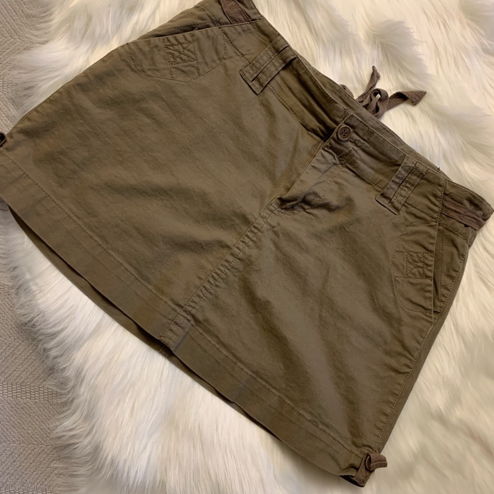 Military brown mini skirt